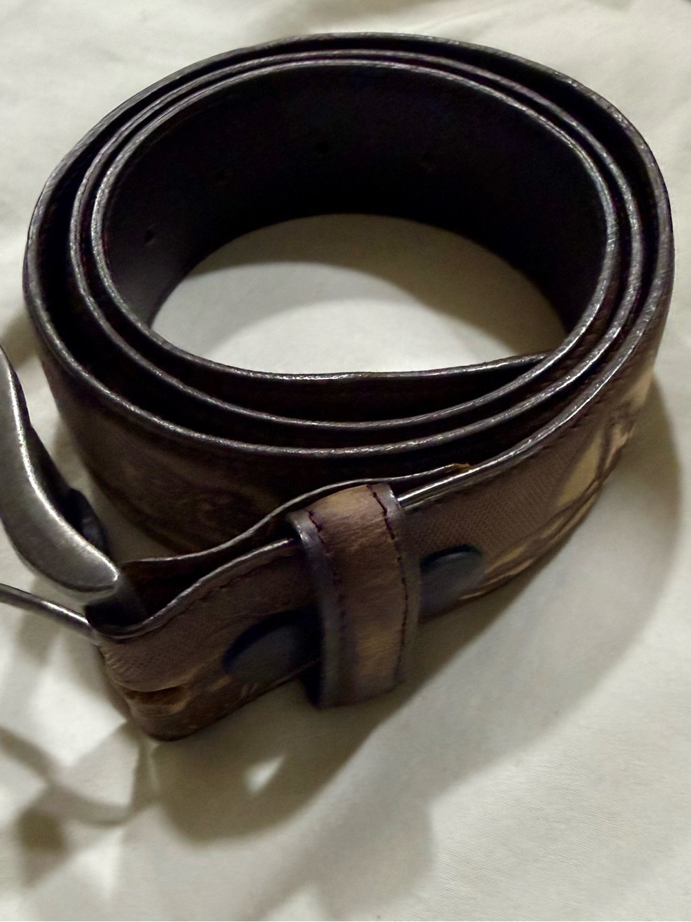 NAB Leather Brown Leather Belt Size 36”. New! Exquisite detail